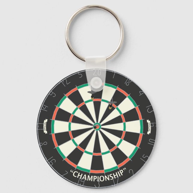 Dartboard & Darts: 3D Model: Key Ring (Front)
