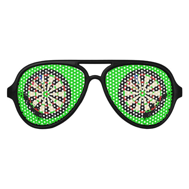 Dartboard Darts Player Fun Party Aviator Sunglasses (Front)