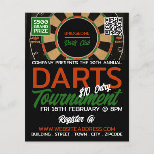 Dartboard Design, Darts Tournament Advertising Flyer