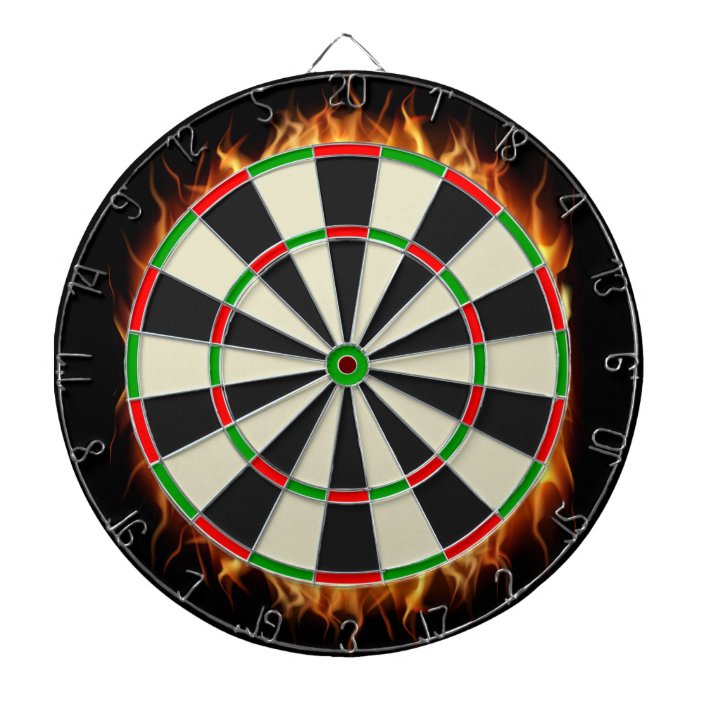 Dartboard Fire Burning Flames Darts Player | Zazzle.co.uk