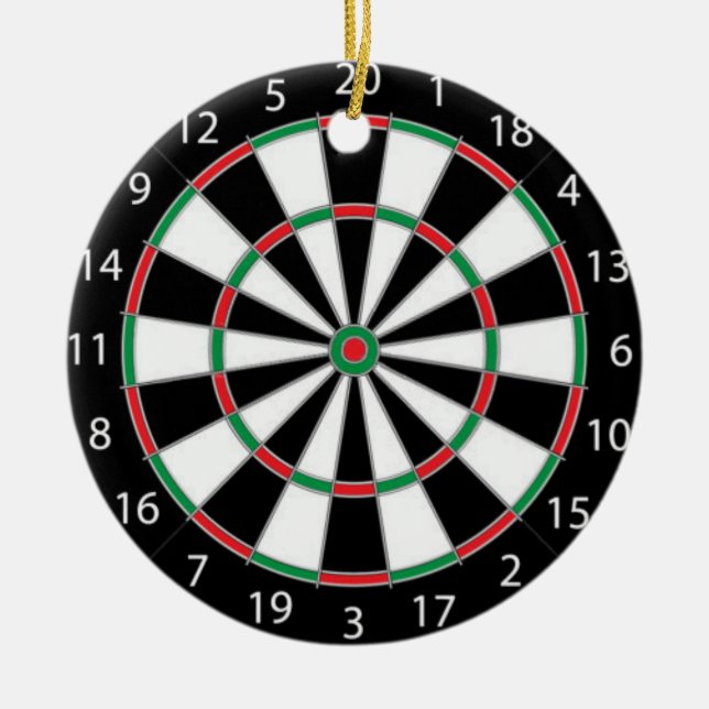 DARTBOARD! (game of darts) ~ Ceramic Tree Decoration (Front)