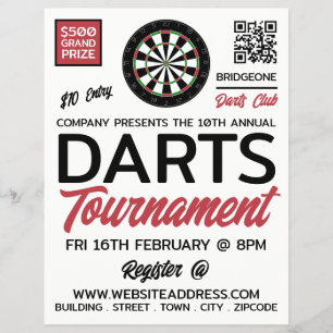 Dartboard Logo Design, Darts Tournament Advert Flyer