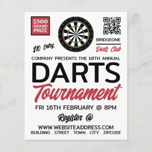 Dartboard Logo Design, Darts Tournament Advert Flyer