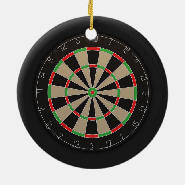 Dartboard Lover Ceramic Tree Decoration (Back)