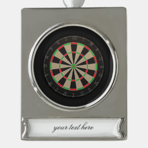 Dartboard Lover 🎯😍 Darts Silver Plated Banner Ornament