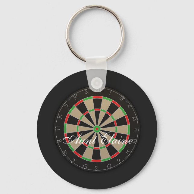 Dartboard Monogram Name Key Ring (Front)