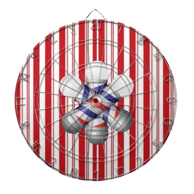 Dartboard Red & White Stripe Barber Pole Barbers (Front)
