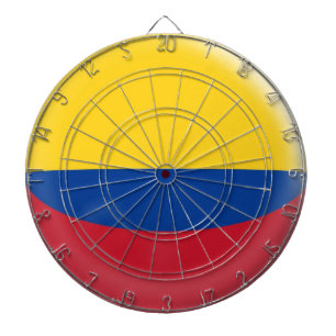Dartboard with 6 darts Colombia Colombian flag
