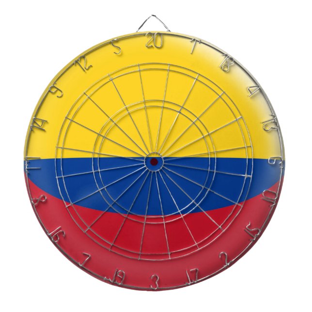 Dartboard with 6 darts Colombia Colombian flag (Front)