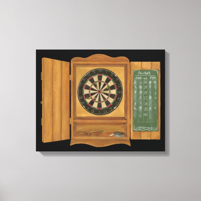 Dartboard with Cricket Scoring Canvas Print (Front)