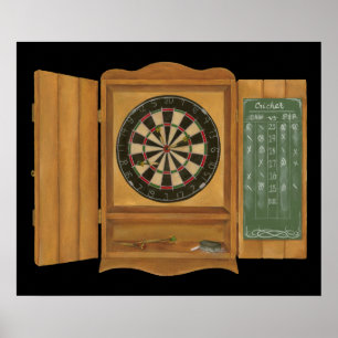 Dartboard with Cricket Scoring Poster