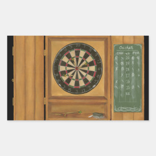 Dartboard with Cricket Scoring Rectangular Sticker
