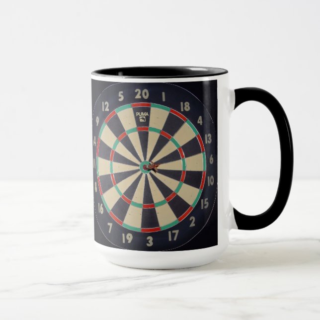 Dartboard With Dart In Bullseye, Mug (Right)
