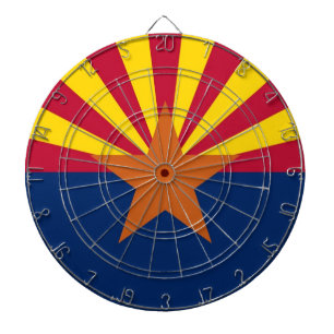Dartboard with Flag of Arizona, USA