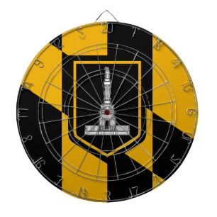 Dartboard with Flag of Baltimore City, USA