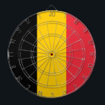 Dartboard with Flag of Belgium<br><div class="desc">Transform your game room into a tribute to Belgian heritage with our dartboard featuring the flag of Belgium! Crafted with meticulous attention to detail, this dartboard proudly displays the iconic black, yellow, and red vertical stripes of the Belgian flag, symbolising the nation's rich history and cultural pride. Whether you have...</div>