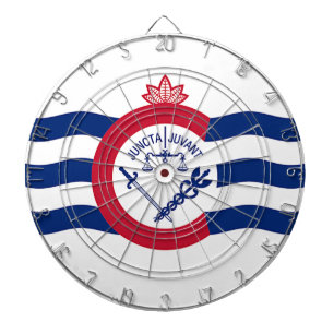 Dartboard with Flag of Cincinnati City, USA