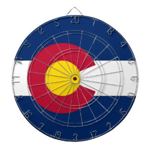 Dartboard with Flag of Colorado, USA