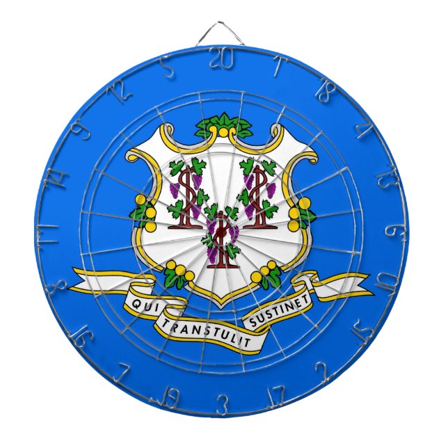 Dartboard with Flag of Connecticut, USA (Front)