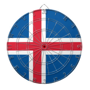 Dartboard with Flag of Iceland