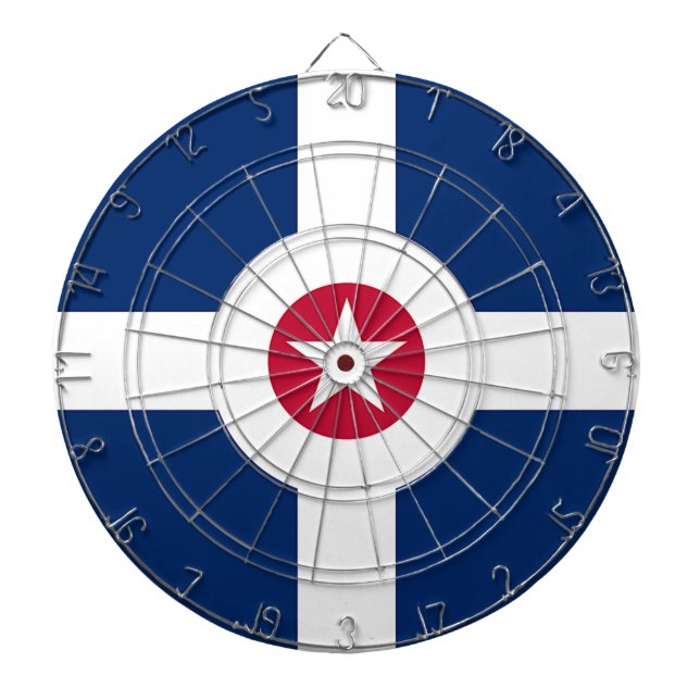Dartboard with Flag of Indianapolis City, USA (Front)