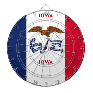 Dartboard with Flag of Iowa, USA