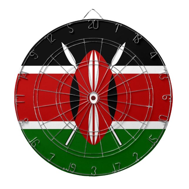 Dartboard with Flag of Kenya (Front)
