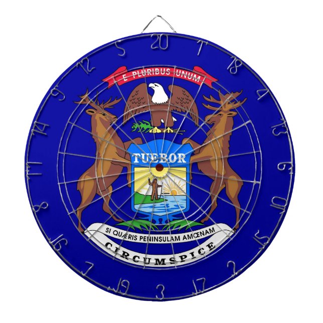 Dartboard with Flag of Michigan, USA (Front)