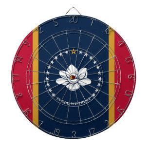 Dartboard with Flag of Mississippi State, USA