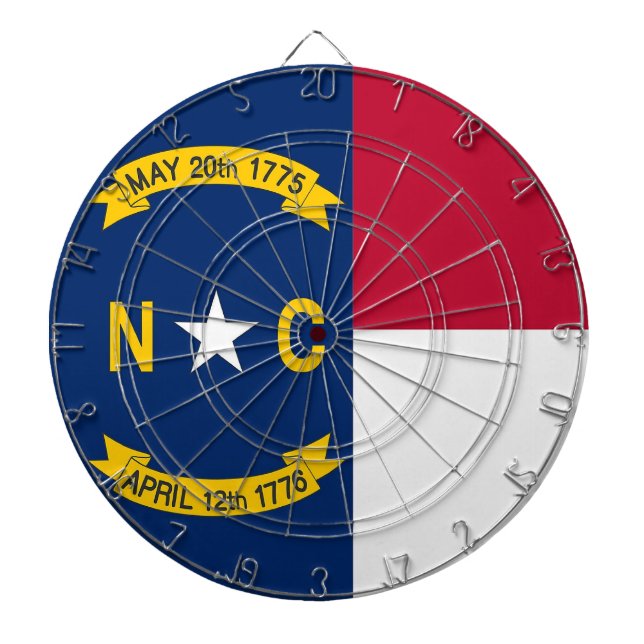 Dartboard with Flag of North Carolina, USA (Front)
