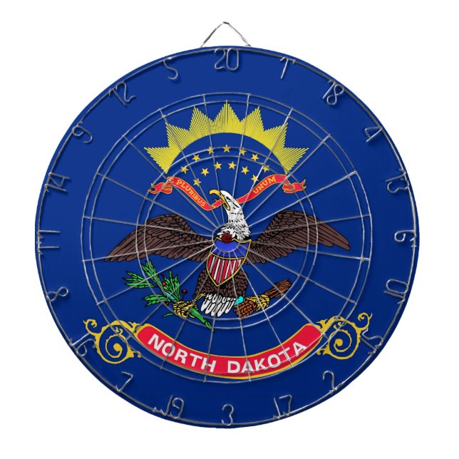 Dartboard with Flag of North Dakota, USA (Front)