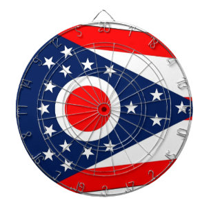 Dartboard with Flag of Ohio, USA