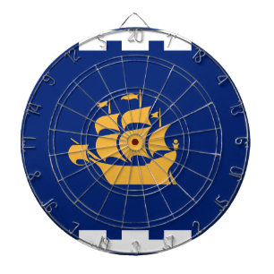 Dartboard with Flag of Quebec City, Canada
