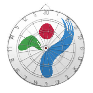 Dartboard with Flag of Seoul, South Korea
