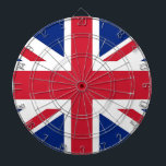Dartboard with Flag of United Kingdom<br><div class="desc">Add a touch of British pride to your game room with our exclusive dartboard featuring the flag of the United Kingdom! Crafted with meticulous attention to detail, this dartboard is more than just a game accessory; it’s a celebration of the UK's rich heritage and cultural pride. The elegant design prominently...</div>