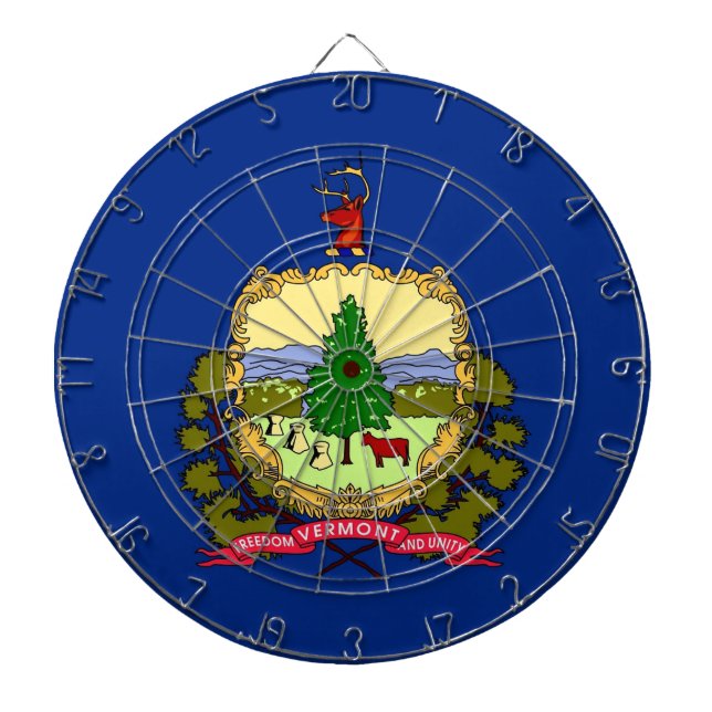 Dartboard with Flag of Vermont, USA (Front)