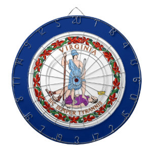 Dartboard with Flag of Virginia, USA