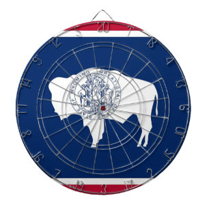 Dartboard with Flag of Wyoming, USA
