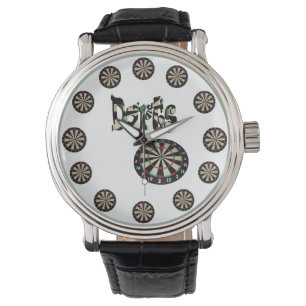 Dartboards And Darts Name, Mens Leather Watch