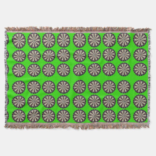 Dartboards On Green, Throw Blanket (Front)