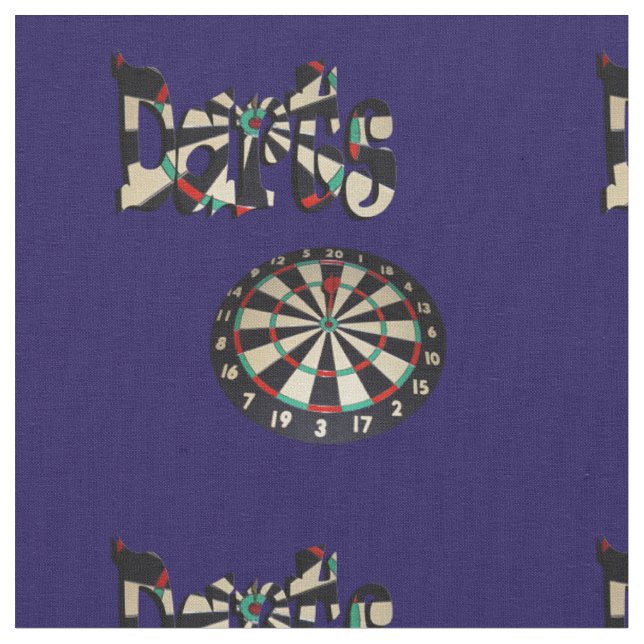 Dartboards With The Word Darts, Fabric (Close Up)