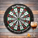 Dartender, Random Cocktail Dartboard<br><div class="desc">Random cocktail generator dartboard with standard colours and two custom text areas. Not just a drink game. Throw a dart to outer circle to choose your base drink and two darts to inner circler for your mixers. Contact me with your custom colour choices or drinks.</div>