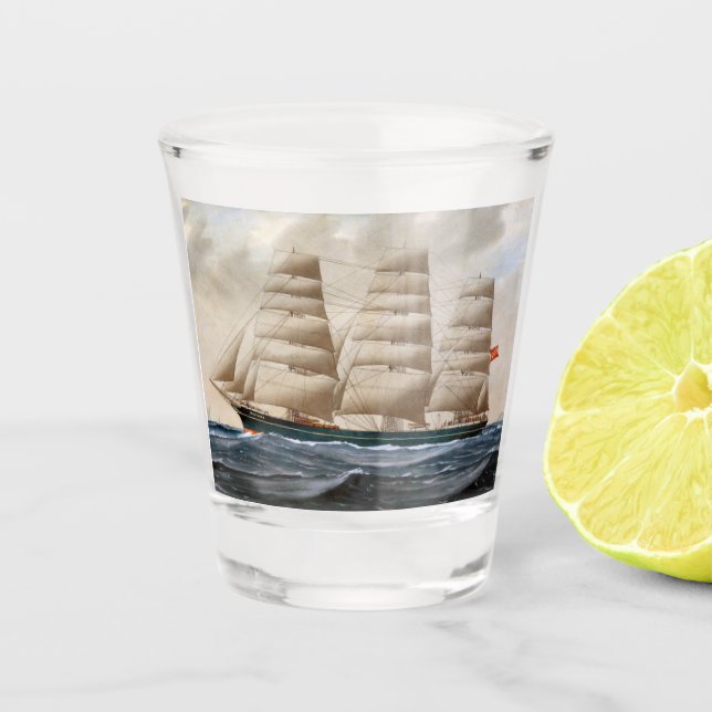Dartford Sailing ship 1910 Shot Glass (Front)