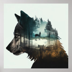 Darth Toast & Wolff: Double Exposure in the Woods Poster