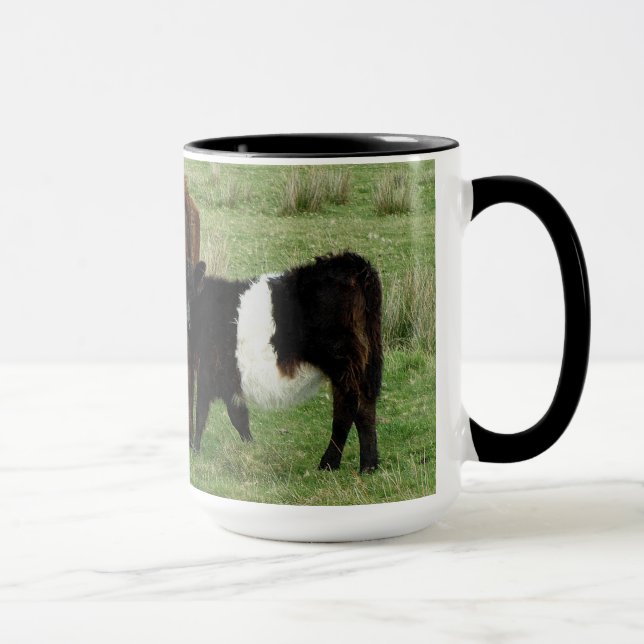 Dartmoor Belted Galloway Cow And Calf Mug (Right)