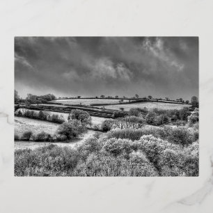 Dartmoor Hills Morning Infrared Foil Holiday Postcard