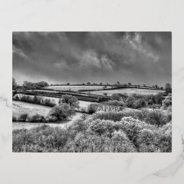 Dartmoor Hills Morning Infrared Foil Holiday Postcard (Front)