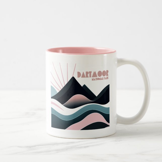 Dartmoor National Park Coloured Hills Two-Tone Coffee Mug (Right)