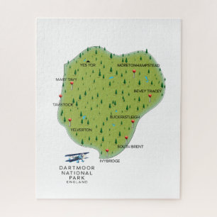 Dartmoor national park England Map Jigsaw Puzzle
