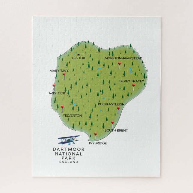 Dartmoor national park England Map Jigsaw Puzzle (Vertical)